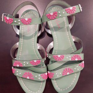 BODEN Green Beaded Sandals - Size 38